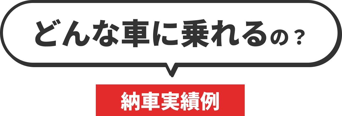 どんな車に乗れるの？ 納車実績例