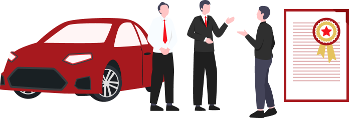 車が納品された後のイラスト